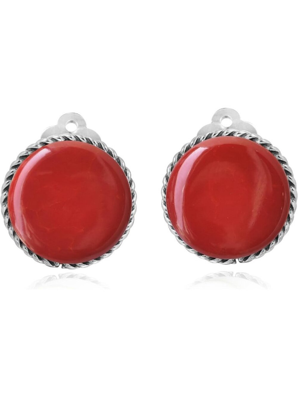 Classic 18mm Round Clip-On Earrings | .925 Sterling Silver, No Piercing, Women's
